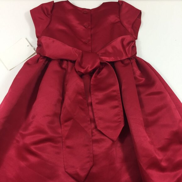 Marmellata Girl's Red Dress Rosette Tulle Underlay Fancy Party Holiday Size 4T - Picture 12 of 16